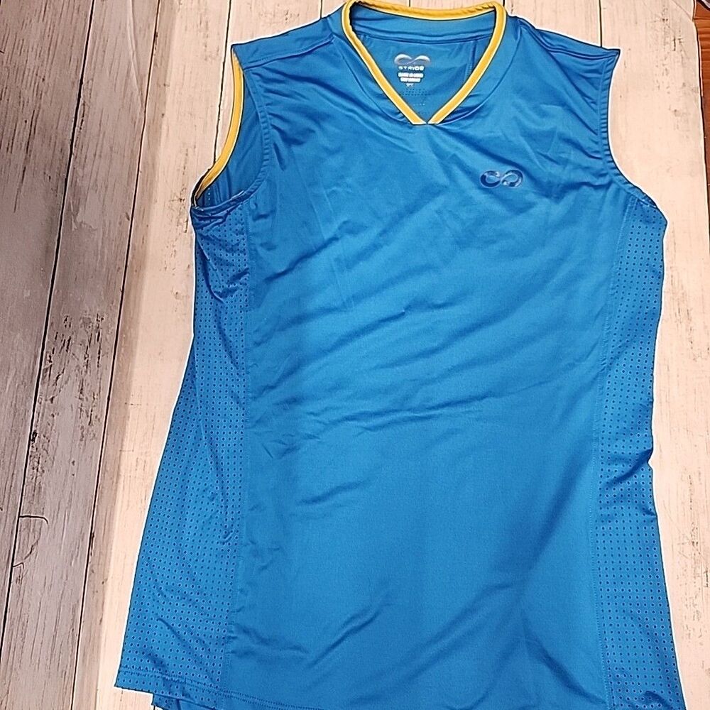 Stride by Dover Saddlery Sleeveless Top Performance Blue/Yellow Women's XS